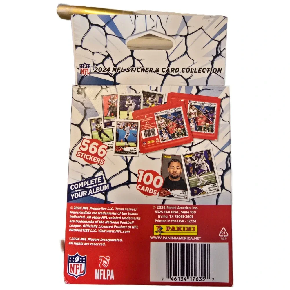 Panini 2024 NFL‎ Sticker and Card Collection Hanger Box 5 Packets Football Cards